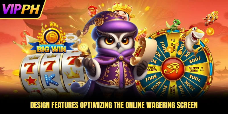 Design features optimizing the online wagering screen