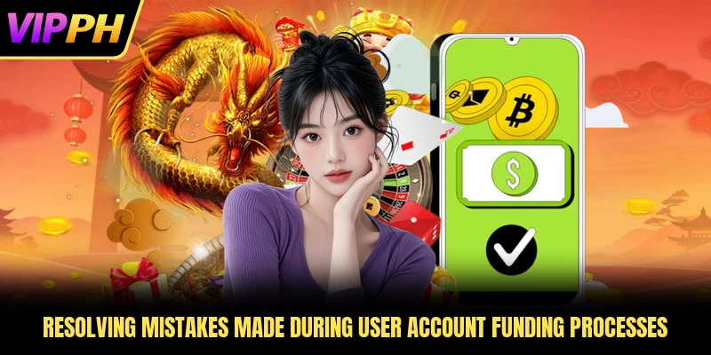 Resolving mistakes made during user account funding processes